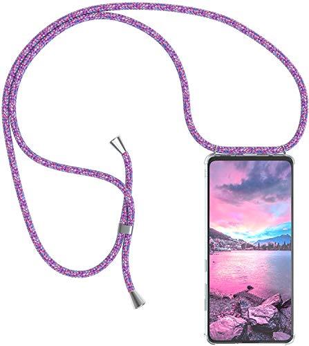 Handykette für Huawei P Smart 2019/ Honor 10 Lite Hülle,Handyhülle Transparent Silikon Schutzhülle - Necklace Hülle mit Band Handy-Kette Fallschutzhülle Schnur Kette zum Umhängen Case,Unicorn von SIMao