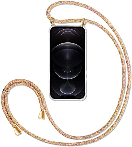 Handykette kompatibel mit Samsung Galaxy A13 5G/ A04s Hülle,Handyhülle Transparent Silikon Schutzhülle - Necklace Hülle mit Band Handy-Kette Fallschutzhülle Schnur Kette zum Umhängen Case,Rainbow von SIMao