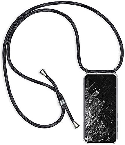 Handykette kompatibel mit Samsung Galaxy A13 5G/ A04s Hülle,Handyhülle Transparent Silikon Schutzhülle - Necklace Hülle mit Band Handy-Kette Fallschutzhülle Schnur Kette zum Umhängen Case,Schwarz von SIMao