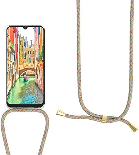 Handykette kompatibel mit Vivo Y35 4G/Vivo Y22S/ Y22 Hülle,Handyhülle Transparent Silikon Schutzhülle - Necklace Hülle mit Band Handy-Kette Fallschutzhülle Schnur Kette zum Umhängen Case,Rainbow von SIMao