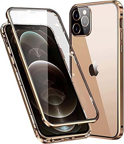 SIMao Hülle Kompatible für iPhone 14, Magnetische Adsorption Handyhülle 360 Grad Schutzhülle Metallrahmen Transparent Gehärtetem Glas Displayschutzfolie Case - Integriert Kamera Schutzfolie,Gold SIMao Hülle Kompatible für iPhone 14, Magnetische Adsorption Handyhülle 360 Grad Schutzhülle Metallrahmen Transparent Gehärtetem Glas Displayschutzfolie Case - Integriert Kamera Schutzfolie,Gold von SIMao