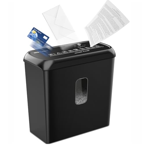 SINCHEREU Aktenvernichter,6 Blatt Partikelschnitt Aktenvernichter(P4),Kleiner Kreuzschnitt Aktenvernichter,Mikroschnitt papierschredder mit 11L (Mikro-Aktenvernichter) von SINCHEREU