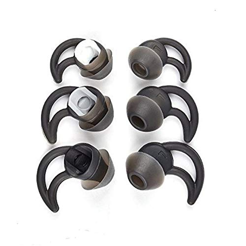 Ersatz-Ohrstöpsel mit Geräuschunterdrückung, Doppelflansch, Silikon-Ohrstöpsel-Set, kompatibel mit Bose QuietControl 30 QC30 QC20 SIE2i IE2 IE3 Soundsport Wireless Kopfhörern (schwarz) von SINDERY