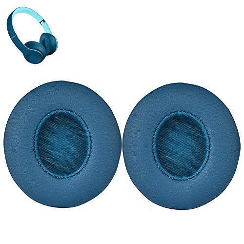 Solo3 Ohrpolster Ersatz Ohrpolster Kissenbezug Kompatibel mit Solo 3 Solo 2 Wireless On Ear Kopfhörer mit Protein Leder Memory Foam. (Pop Blau) von SINDERY