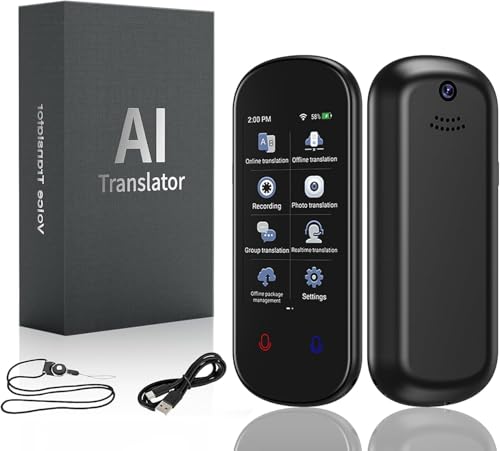 Sprachübersetzer Gerät, Translator Sofortübersetzer kein WLAN, ChatGpt AI Übersetzungsgerät mit Sprachausgabe, Fotoübersetzung/WIFI/Hotspot/Offline,Sofortübersetzer (Z2) von SINGCHUNGTE