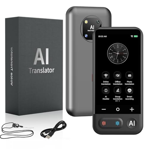 Sprachübersetzer Gerät, Translator Sofortübersetzer kein WLAN, ChatGpt AI Übersetzungsgerät mit Sprachausgabe (Z16) von SINGCHUNGTE