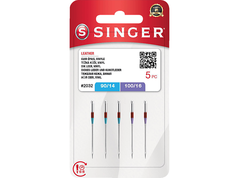 SINGER N2032S1416M503 Leder 90/14, 100/16 sortiert Nadeln von SINGER