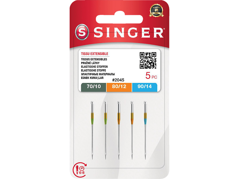 SINGER N2045S91114M503 Stretch 70/10, 80/12, 90/14 sortiert Nadeln von SINGER