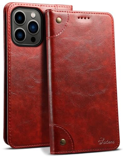SINIANL Schutzhülle für iPhone 16 Plus, Brieftaschenformat, mit magnetischem Ständer, Kreditkartenfach, Leder-Klapphülle für iPhone 16 Plus, Rot SINIANL Schutzhülle für iPhone 16 Plus, Brieftaschenformat, mit magnetischem Ständer, Kreditkartenfach, Leder-Klapphülle für iPhone 16 Plus, Rot von SINIANL