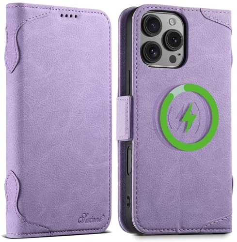 SINIANL Schutzhülle für iPhone 16 Plus, MagSafe-kompatibel, Leder-Folio-Schutzhülle mit Kartenfächern und Ständer, Violett SINIANL Schutzhülle für iPhone 16 Plus, MagSafe-kompatibel, Leder-Folio-Schutzhülle mit Kartenfächern und Ständer, Violett von SINIANL