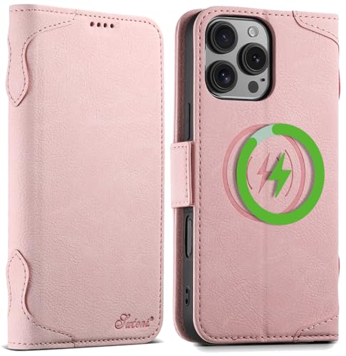 SINIANL iPhone 16 Wallet Kompatibel mit MagSafe Kabelloses Laden, Magnetische Ledertasche mit Kartenfächern, Halter Kickstand Flip Folio Cover für iPhone 16 Rosa SINIANL iPhone 16 Wallet Kompatibel mit MagSafe Kabelloses Laden, Magnetische Ledertasche mit Kartenfächern, Halter Kickstand Flip Folio Cover für iPhone 16 Rosa von SINIANL