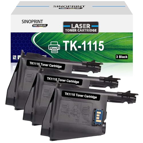 SINOPRINT 3er-Pack TK1115 Toner für Kyocera FS 1041 Toner Kompatible für Kyocera TK-1115 TK1115 Tonerkartuschen Schwarz für Ecosys FS-1220MFP MFP FS1041 FS1320MFP FS-1220 MFP FS-1041 von SINOPRINT