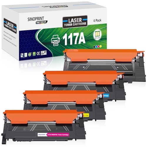 SINOPRINT 4er-Pack 117A Kompatibel als Ersatz für HP 117A Toner Set für Color Laser MFP 179fwg 178nwg 150nw 179fnw 178nw 150a 179 178 150 W2070A W2071A W2072A W2073A (Schwarz Cyan Gelb Magenta) von SINOPRINT