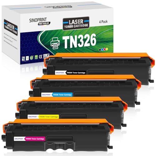 SINOPRINT TN326 Toner Kompatibel für Brother TN-326 TN326BK TN-326C TN-326M TN-326Y für Brother MFC-L8650CDW DCP-L8400CDN DCP-L8450CDW HL-L8250CDN HL-L8350CDWT HL-L8350CDW MFC-L8850C MFC-L8850CDW von SINOPRINT