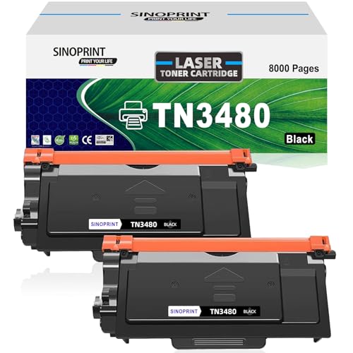 SINOPRINT TN3480 TN-3480 Toner Kompatible für Brother TN3480 TN 3480 TN-3430 TN3430 TN 3430 Toner für Brother HL-L5100DN MFC-L5750DW HL-L5000D HL-L5200DW HL-L6400DW MFC-L5700DN MFC-L5700DW (2 Schwarz) von SINOPRINT
