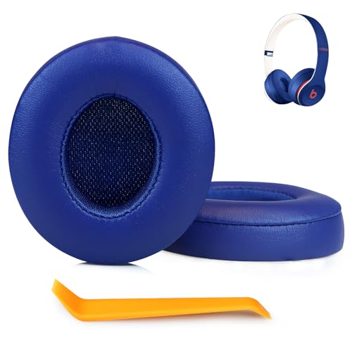SINOWO Ersatz-Ohrpolster für Beats Solo 2 & Solo 3 kabellose On-Ear-Kopfhörer, Solo2 Solo3 Ohrpolster mit Geräuschisolierung, Memory-Schaum, weiches Protein-Leder (Pop Indigo) von SINOWO
