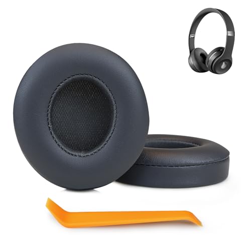 SINOWO Ersatz-Ohrpolster für Beats Solo 2 & Solo 3 kabellose On-Ear-Kopfhörer, Solo2 Solo3 Ohrpolster mit Geräuschisolierung, Memory-Schaum, weiches Protein-Leder (grau) von SINOWO