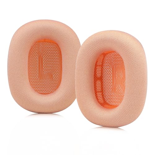 SINOWO Verbesserte Ohrpolster für Apple AirPods Max Kopfhörer, Silikagel-Netzgewebe, Ersatz-Ohrpolster mit Memory-Schaum und Magnet, näher am Original (Orange) von SINOWO