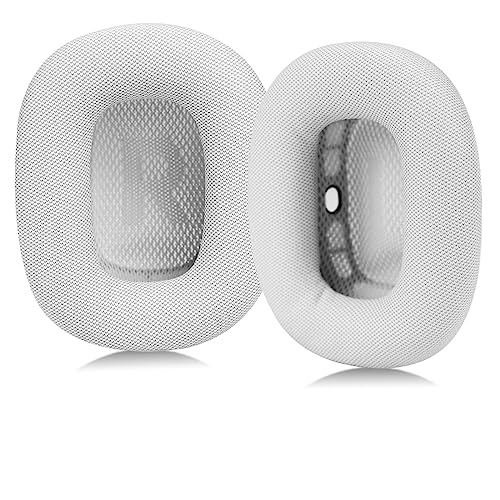 SINOWO Ohrpolster für Apple AirPods Max Kopfhörer, Ersatz-Leder-Ohrpolster, schweißfest, mit Magnet, Proteinleder und Memory-Schaum (Silber) von SINOWO