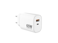 Sinox PRO 230V USB-A+USB-C PD Ladegerät 65W. weiß von SINOX