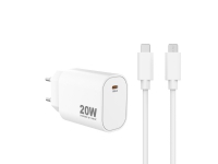 Sinox PRO 230V USB-C PD Ladegerät 20W mit USB-C Kabel, weiß von SINOX