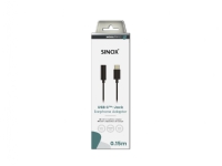 Sinox PRO USB C™ til mini jack adapter. 0,15m. Sort von SINOX