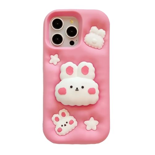 SINQERISHT Handyhülle für iPhone 15 Hülle Lustig Süße Kaninchen Silikon Motiv Muster Schutzhülle mit 3D Karikatur Tier Interessante Ständer Stoßfeste Cover für Junge Mädchen-Pulver SINQERISHT Handyhülle für iPhone 15 Hülle Lustig Süße Kaninchen Silikon Motiv Muster Schutzhülle mit 3D Karikatur Tier Interessante Ständer Stoßfeste Cover für Junge Mädchen-Pulver von SINQERISHT