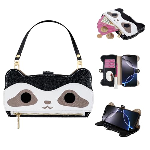 SINQERISHT Handykette Handyhülle für iPhone 13 Pro Max Wallet Hülle Leder mit Reißverschluss Kartenfach Ständer und Armband【Spiegel】 Handytasche Magnetverschluss Waschbären Klapphülle SINQERISHT Handykette Handyhülle für iPhone 13 Pro Max Wallet Hülle Leder mit Reißverschluss Kartenfach Ständer und Armband【Spiegel】 Handytasche Magnetverschluss Waschbären Klapphülle von SINQERISHT