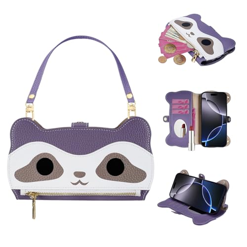 SINQERISHT Handykette Handyhülle für iPhone XR Wallet Hülle Leder mit Reißverschluss Kartenfach Ständer und Armband【Spiegel】 Handytasche Magnetverschluss Waschbären Klapphülle SINQERISHT Handykette Handyhülle für iPhone XR Wallet Hülle Leder mit Reißverschluss Kartenfach Ständer und Armband【Spiegel】 Handytasche Magnetverschluss Waschbären Klapphülle von SINQERISHT