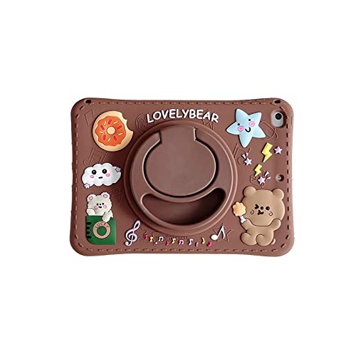 SINQERISHT Tablet Hülle für iPad Air 5 2022 und iPad Air 4 2020 10.9 Zoll Niedliche Schutzhülle mit 360° Drehbar Griff Ständer & Schultergurt Silikon Karikatur Kinder Cover(Keksbär) von SINQERISHT