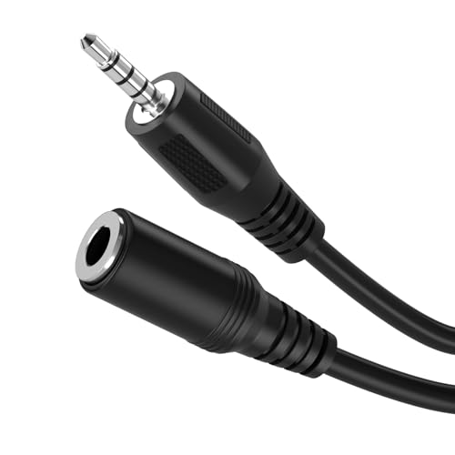 3,5-mm-Kopfhörer-Verlängerungskabel, 4-poliges Hi-Fi-Stereo-Sound-Audiokabel, 3,5-mm-Klinkenstecker auf Buchse, AUX-Audio-Verlängerungskabel, AUX-Audio-Verlängerungskabel, kompatibel mit iPad, von SIOCEN