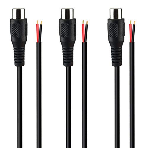 SIOCEN Ersatz-Cinch-Buchsenstecker auf blankes Kabel, offenes Ende, Audio-Video-Cinch-Kabel für Reparatur, 3 Stück von SIOCEN