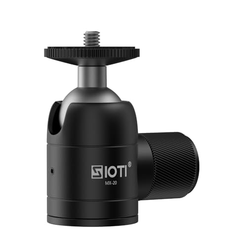 SIOTI Stativ Mini Kugelkopf Stativkopf-Metall Kugelkopf 360 ° Schwenk 90 ° Tilt Stativ mit 1/4 Schraube für Digitalkamera/Compact DSLR/Handy/Einbeinstativ/Gopro/Light Stand/Light House von SIOTI