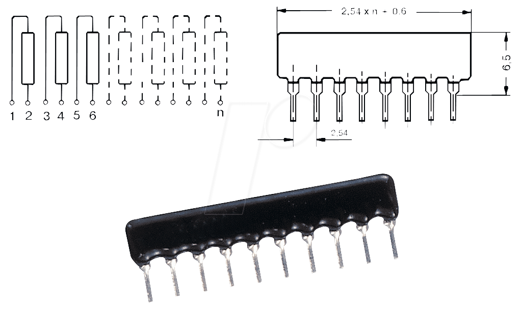SIL 10-5 150K - Widerstandsnetzwerk, Einzelwiderstände, 150 kOhm, 5Wid./10Pins SIL 10-5 150K - Widerstandsnetzwerk, Einzelwiderstände, 150 kOhm, 5Wid./10Pins von SIP RESISTOR NETWORKS