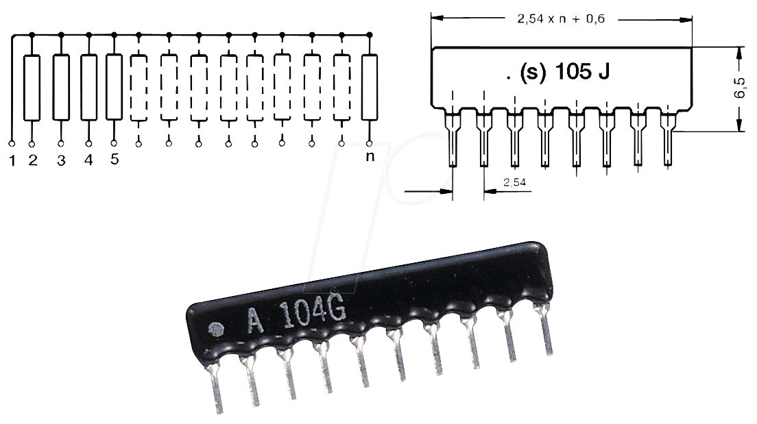 SIL 5-4 330K - Widerstandsnetzwerk, 330 kOhm, Sternschaltung, 4Wid./5Pins SIL 5-4 330K - Widerstandsnetzwerk, 330 kOhm, Sternschaltung, 4Wid./5Pins von SIP RESISTOR NETWORKS