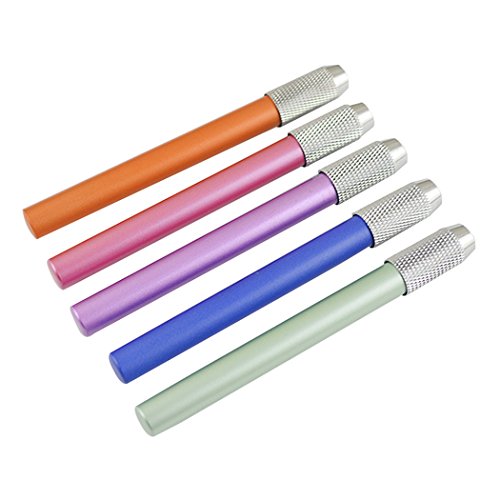 SIPLIV Einkopf Metall Bleistifthalter Bleistiftverlängerung für Skizze & Kohlestift, Schulbüro Kunstschreibgerät, 5 Stück pro Set von SIPLIV