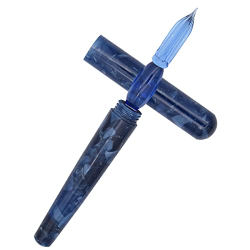 SIPLIV Kalligraphie-Stift aus Kunstharz, Glasfeder, Taschenformat, Reisegeschenk, für Unterschrift und Kunst, Blau von SIPLIV