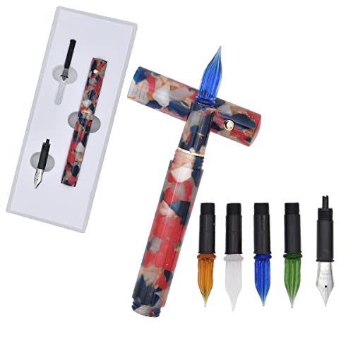SIPLIV Resin Acryl Multifunktionaler Doppelzweck Stift Glas Dip Pen Füllfederhalter Taschenformat Reise Kurzer Stift mit 5 Arten Ersatz Stiftfeder - Blau SIPLIV Resin Acryl Multifunktionaler Doppelzweck Stift Glas Dip Pen Füllfederhalter Taschenformat Reise Kurzer Stift mit 5 Arten Ersatz Stiftfeder - Blau von SIPLIV