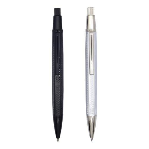 SIPLIV Stripes Kugelschreiber Set Elegant Business Stift Schreibstifte Blaue Tinte Stifte Abschluss Geschenk Stift, Schwarz + Silber SIPLIV Stripes Kugelschreiber Set Elegant Business Stift Schreibstifte Blaue Tinte Stifte Abschluss Geschenk Stift, Schwarz + Silber von SIPLIV