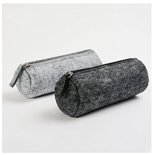 SIPLIV klassischer Filzstift Stift/Bleistift/Briefpapier Tasche Kosmetik Fall, runde Stil schwarz und grau, 2er Set SIPLIV klassischer Filzstift Stift/Bleistift/Briefpapier Tasche Kosmetik Fall, runde Stil schwarz und grau, 2er Set von SIPLIV
