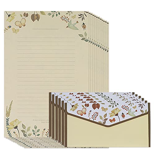 A5 Briefpapier und Umschläge, Set für Kinder und Erwachsene, liniertes Briefpapier und Umschläge, niedliches Briefpapier mit Blumenmuster, 60 Schreibwaren und 30 Umschläge für Büro, Zuhause, Schule von SIQITECHUK