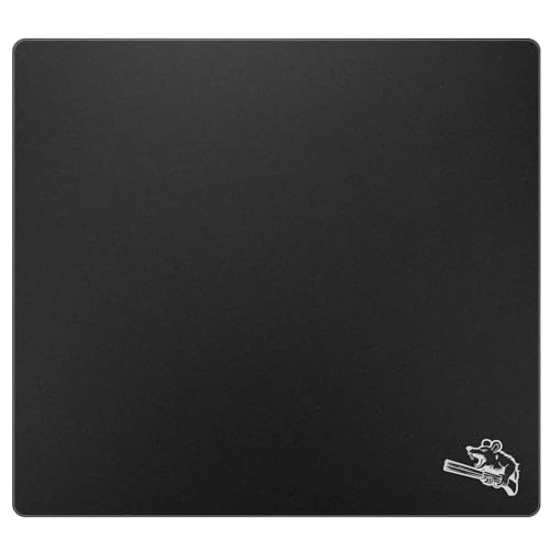 SIROOLAC Glas-Gaming-Mauspad, 320 mm x 360 mm, FPS-Spiel, spezielles gehärtetes Glas, langlebig, 3 mm Dicke, präzise und schnell schießen Gegner (320 mm x 360 mm, schwarz) von SIROOLAC