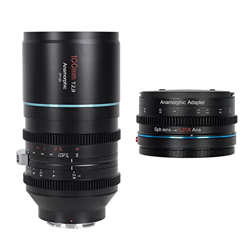 SIRUI 100 mm T2.9 1.6X Vollformat-Anamorphes Objektiv-Set mit 1,25 x amorphem Adapter (L-Halterung) von SIRUI