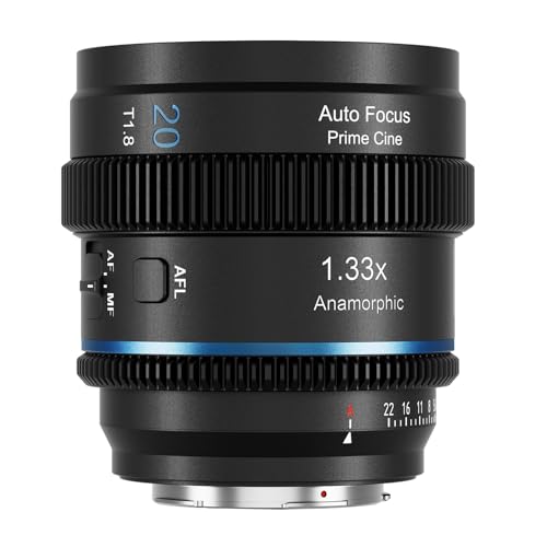 SIRUI 20 mm T1.8 1.33X anamorphes Objektiv, S35 Autofokus Objektiv für MFT Mount Kameras, GH5, GH6, GH7, G9/G9M2, OM1, OM5, EM5 (M4/3 Mount, Neutral Flare) von SIRUI