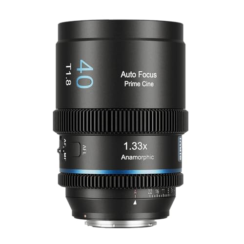 SIRUI 40mm T1.8 1.33X Anamorphotische Linse, S35 Autofokus Objektiv für M4/3 Kameras, MFT Mount, Blau Fackel von SIRUI