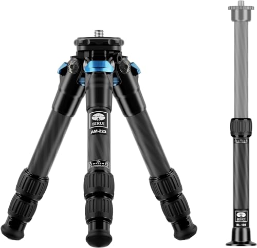SIRUI AM-223+SL-100 Mini Carbon Tisch Stativ mit ausziehbarer Mittelsäule,Leicht Foto Ministativ Tischstativ für Kameras, Drehverschlüsse, Spikes, max. 660mm eingezogen 215mm, Tragkraft 12kg SIRUI AM-223+SL-100 Mini Carbon Tisch Stativ mit ausziehbarer Mittelsäule,Leicht Foto Ministativ Tischstativ für Kameras, Drehverschlüsse, Spikes, max. 660mm eingezogen 215mm, Tragkraft 12kg von SIRUI