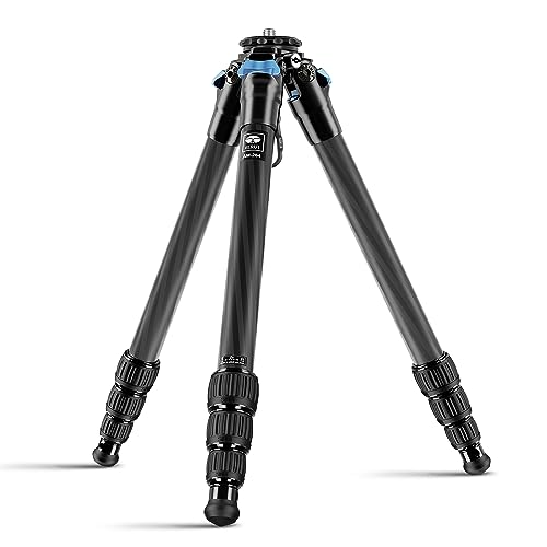 SIRUI AM-284 Carbon Kamera Reise Stativ für professionelles Fotografie, 4 Beinabschnitte, Drehbeinverriegelung, Kamerastativ/Reisestativ/Tripod mit abnehmbaren Edelstahl-Spikes, belastbar bis 15 kg von SIRUI