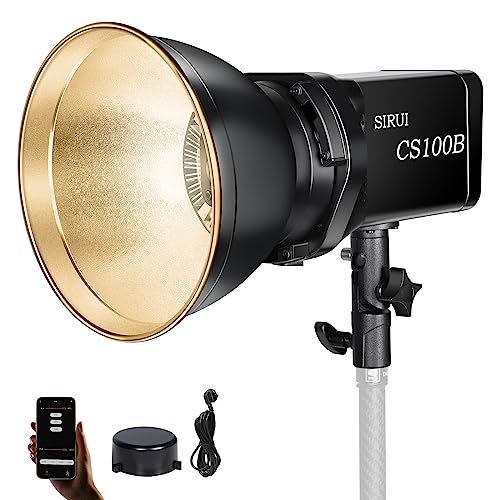 SIRUI CS100B 100W Bi-Color LED-Videoleuchte, 2700K-6500K Tageslicht-Dauerbeleuchtung, CRI 96, TLCI 98 3600Lux/m, Bowens-Mount, APP-Steuerung 12 Spezialeffekte für Studiobeleuchtung von SIRUI