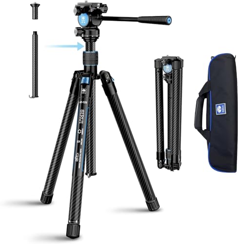 SIRUI Traveler X Carbon Video Kamera Stativ, Reisestativ Leichtes 0,95 kg mit Panorama Video Fluidkopf, innovativen Quick Twist Beinen, Mittelsäule für DSLR, Reisen und Videoproduktion von SIRUI