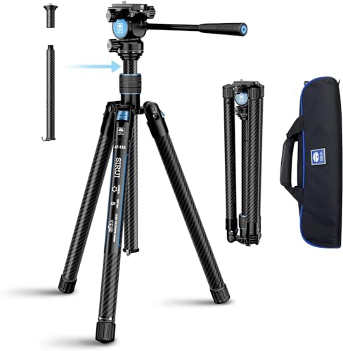 SIRUI Carbon Video Kamera Stativ,leichtes 0.95kg, mit Panorama Video fluidkopf, Innovative Quick Twist Beine, Mittelsäule, Videokamera DSLR Dreibein/Kamerastativ/Reisestativ/Tripod/Videostativ von SIRUI